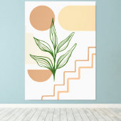 Met de hand getekende boho Muurkunst #2 Canvas Afdruk (Insitu (Houten vloer))