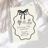 Met de Hand Getekende Boog Bloem Bloemenmeisje Aan Kaart