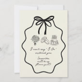 Met de Hand Getekende Boog Bloem Bloemenmeisje Aan Kaart (Voorkant)