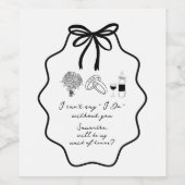 Met de Hand Getekende Boog Bloemrijke Trouvriendin Wijn Etiket (Enkel label)