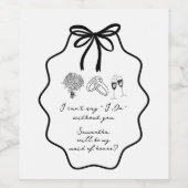 Met de Hand Getekende Boog Bloemrijke Trouvriendin Wijn Etiket (Enkel label)