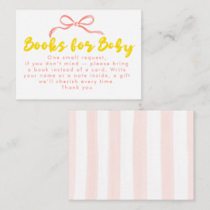 Met de hand getekende boog Boeken voor baby baby s Informatiekaartje