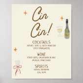 Met de hand getekende boog bruiloft Cin Cin-dranke Poster (Voorkant)