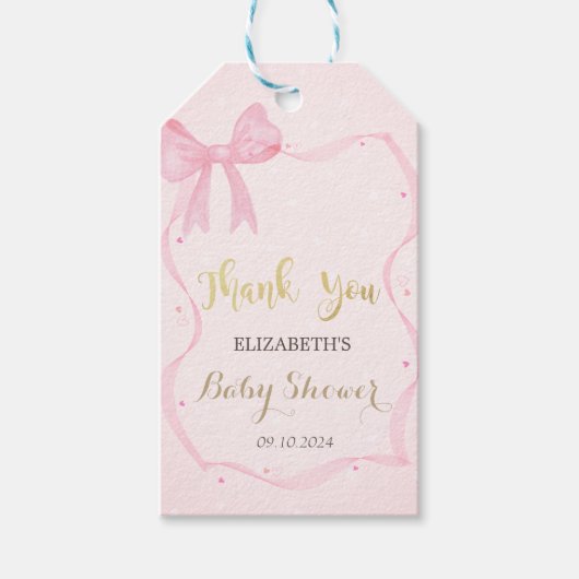 Met de hand getekende boog elegante frame stippen cadeaulabel (Voorkant)