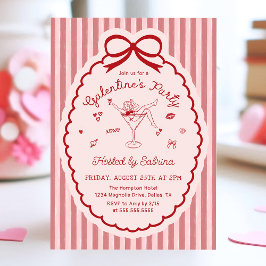 Met de Hand Getekende Boog Galentine's Day Uitnodi Kaart