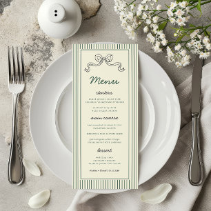 Met de Hand Getekende Boog Groene Strepen Vintage Menu
