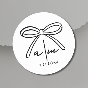 Met de Hand Getekende Boog Wispelturige Trouw Mono Ronde Sticker
