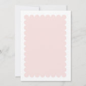 Met de hand getekende boogstippen frame roze baby kaart (Achterkant)