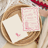 Met de hand getekende 'Boots Bubbly' Rustic Bruilo Kaart