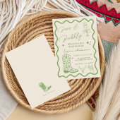 Met de hand getekende 'Boots Bubbly' Rustic Bruilo Kaart