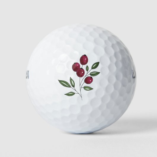 Met de hand getekende bordeauxrode bessen golfballen (Voorkant)