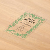 Met de hand getekende botanische babyshower acryl uitnodigingen (Laagn)