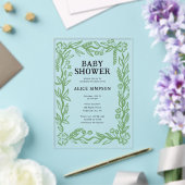 Met de hand getekende botanische babyshower acryl uitnodigingen (Insitu (Huwelijk))