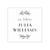 Met de hand getekende botanische bladeren Ex Libri Rubberstempel (Afrduk)