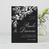 Met de Hand Getekende Botanische Bladeren Save the Kaart (Staand voorkant)