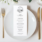 Met de Hand Getekende Botanische Zwaan Witte Bruil Menu