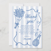 Met de hand getekende bruidsdouche 'Fresh Off the  Bedankkaart (Voorkant)