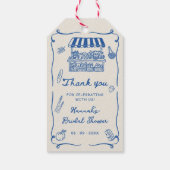 Met de Hand Getekende Bruidsdouche Vers van de Mar Cadeaulabel (Achterkant)