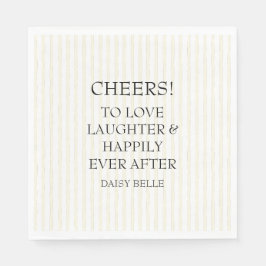 Met de Hand Getekende Bruiloft Doodle Geel Servet