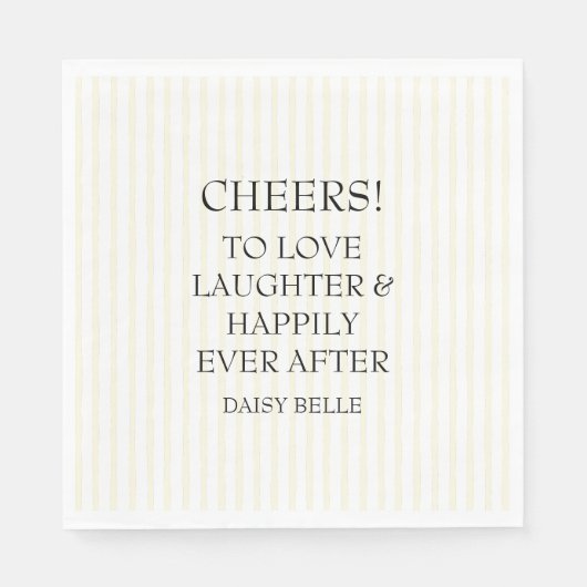 Met de Hand Getekende Bruiloft Doodle Geel Servet (Voorkant)