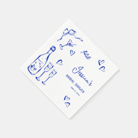 Met de hand getekende bruiloft met Franse boog Servet (Hoek)
