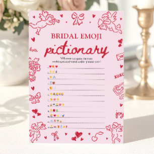 Met de hand getekende bruiloftsshower Emoji Pictio Kaart