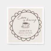 Met de Hand Getekende Bruiloftsthema Koffie Servet (Voorkant)