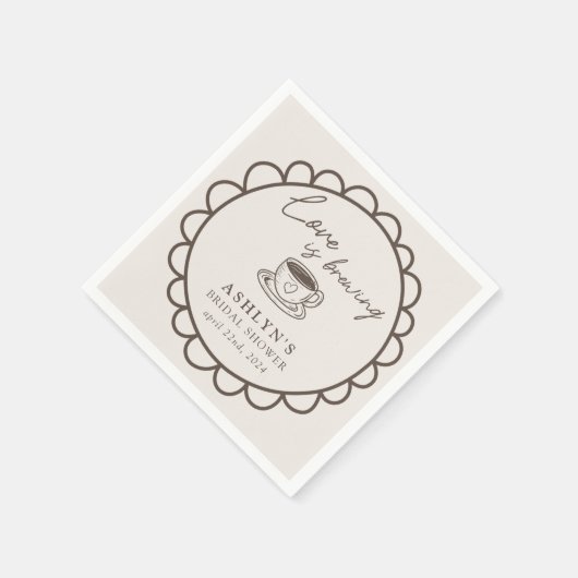 Met de Hand Getekende Bruiloftsthema Koffie Servet (Hoek)