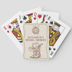Met de hand getekende bruine cowgirl western laarz pokerkaarten