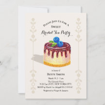 Met de hand getekende cake Sweet Tea Party Bruidsu