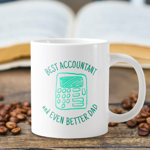 Met de hand getekende calculator Beste accountan Grote Koffiekop