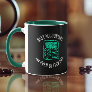 Met de hand getekende calculator   Beste accountan Mok