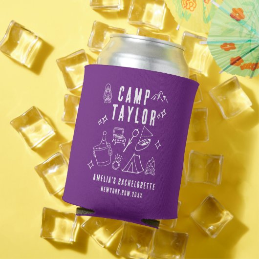 Met de hand getekende Camp Bachelorette Custom Can Blikjeskoeler (Insitu Zomer)