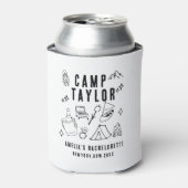 Met de hand getekende Camp Bachelorette Custom Can Blikjeskoeler (Blikje Voorkant)