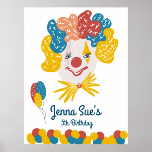 Met de hand getekende carnaval Birthday Colorful Poster