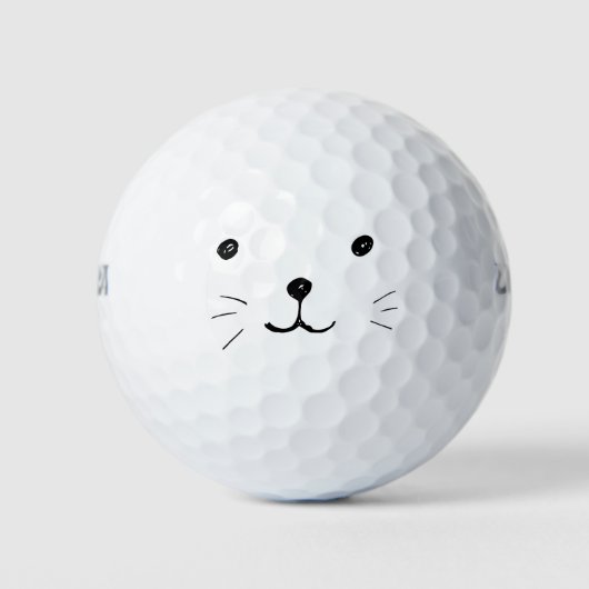 Met de hand getekende Cartoon Cat Afbeeldingen Cut Golfballen (Voorkant)