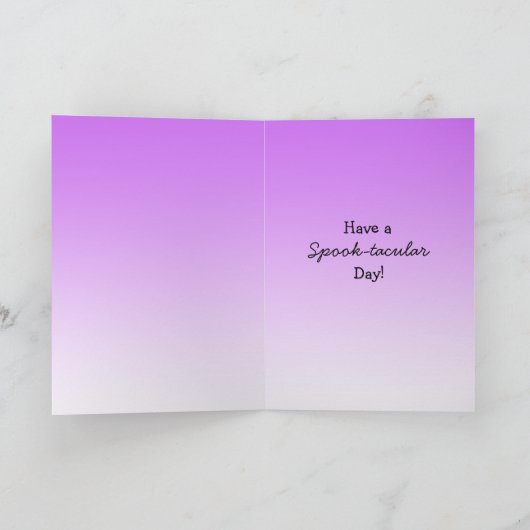 Met de hand getekende cartoon kat Halloween-groete Feestdagen Kaart (Binnen)