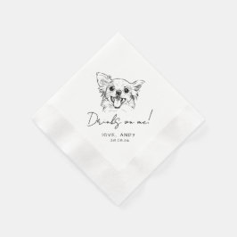 Met de hand getekende chihuahua Drinkt op mij Cock Servet