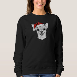 Met de Hand Getekende Chihuahua Kerstman Hond Port Trui