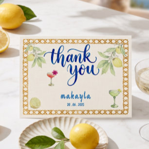 Met de Hand Getekende Ciao Bella Lemon Bruidsmeisj Bedankkaart