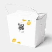 met de hand getekende citroenbladeren voegen QR-vr Bedankdoosjes (Achterkant)