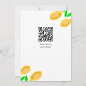 met de hand getekende citroenbladeren voegen QR-vr Kaart (Achterkant)