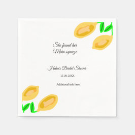 met de hand getekende citroenbladeren voegen QR-vr Servet