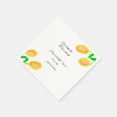 met de hand getekende citroenbladeren voegen QR-vr Servet (Hoek)