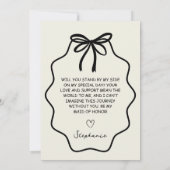 Met de hand getekende Coquette Boog Bruidsmeisje V Kaart (Achterkant)