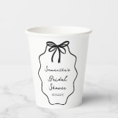 Met de Hand Getekende Coquette Strik Bruiloft Fees Papieren Bekers (Voorkant)