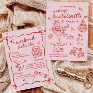 Met de Hand Getekende Cowgirl Bachelorette Weekend Kaart