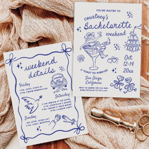 Met de Hand Getekende Cowgirl Bachelorette Weekend Kaart