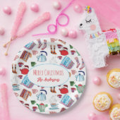 Met de hand getekende Cozy Kerstmis, persoonlijke  Papieren Bordje (Feest)