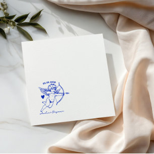 Met de hand getekende Cupido Cocktail Trouwservett Servet